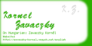 kornel zavaczky business card
